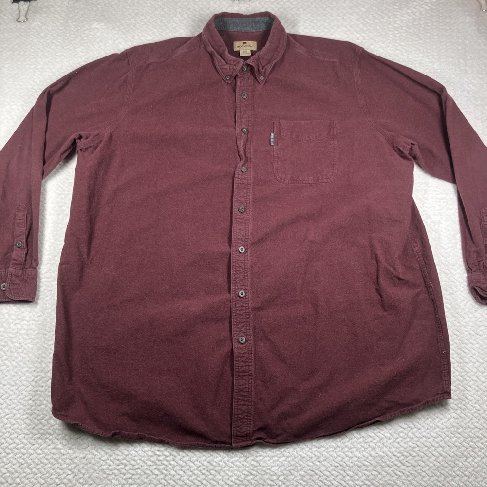 Woolrich Shirt Mens 3XL Tall Red Flannel Long Sleeve Button Up Outdoor